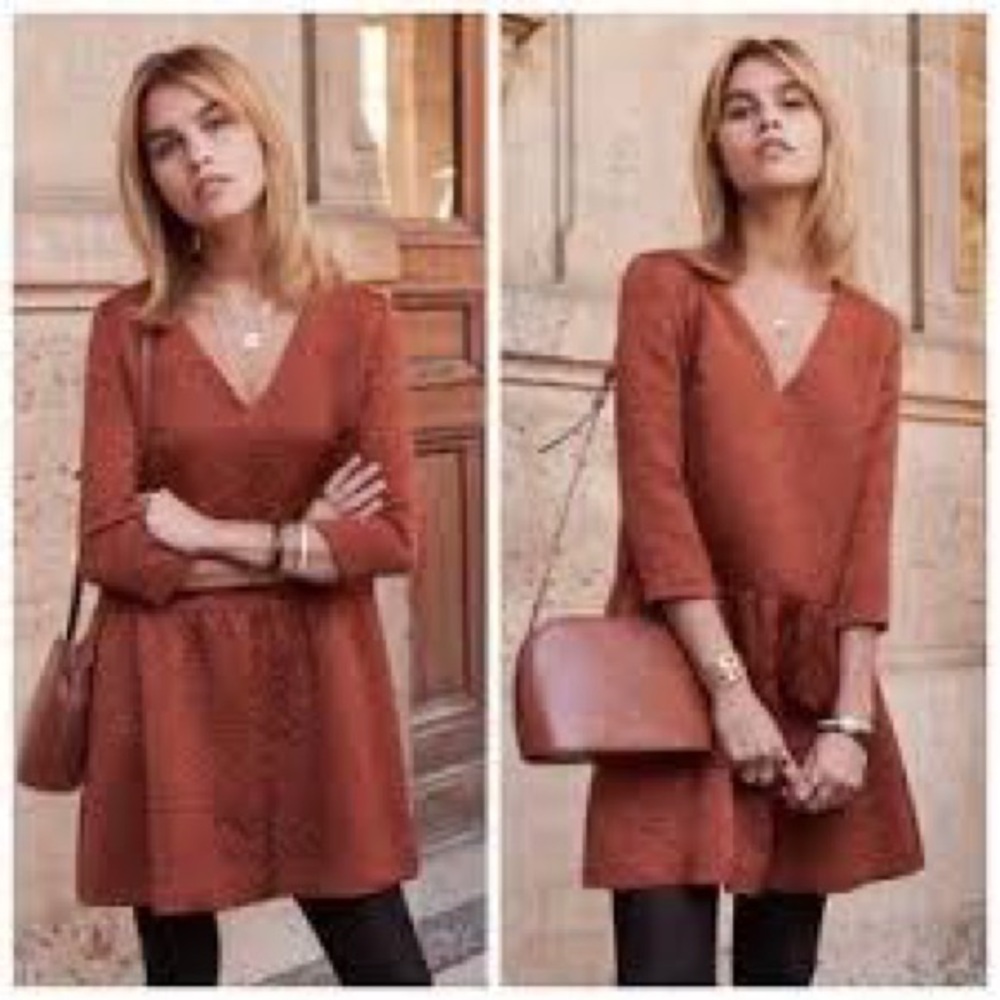 Sezane Gilly Dress - Caramel - Size 38 - NWT